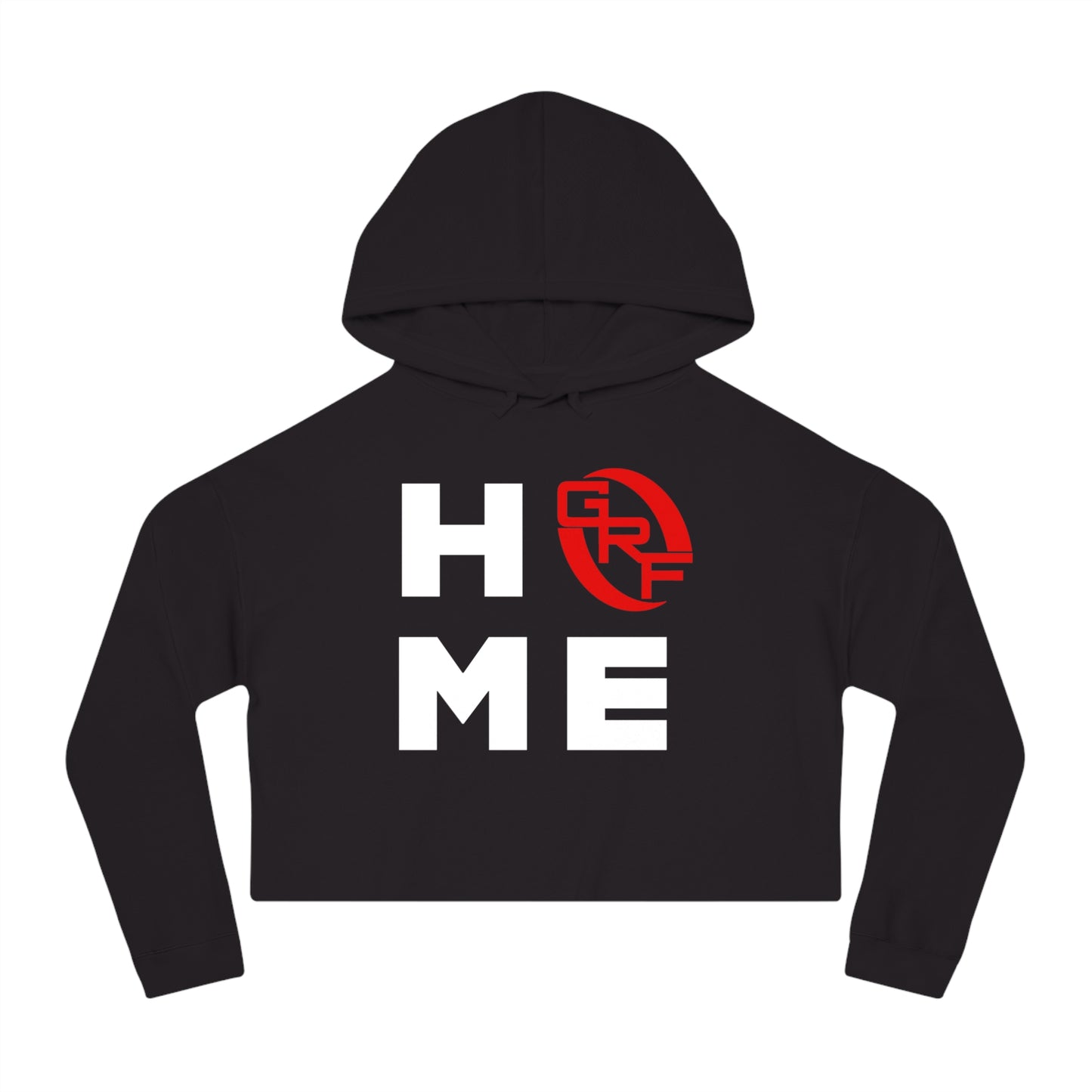 GRF HOME Logo Black Crop Hoodie